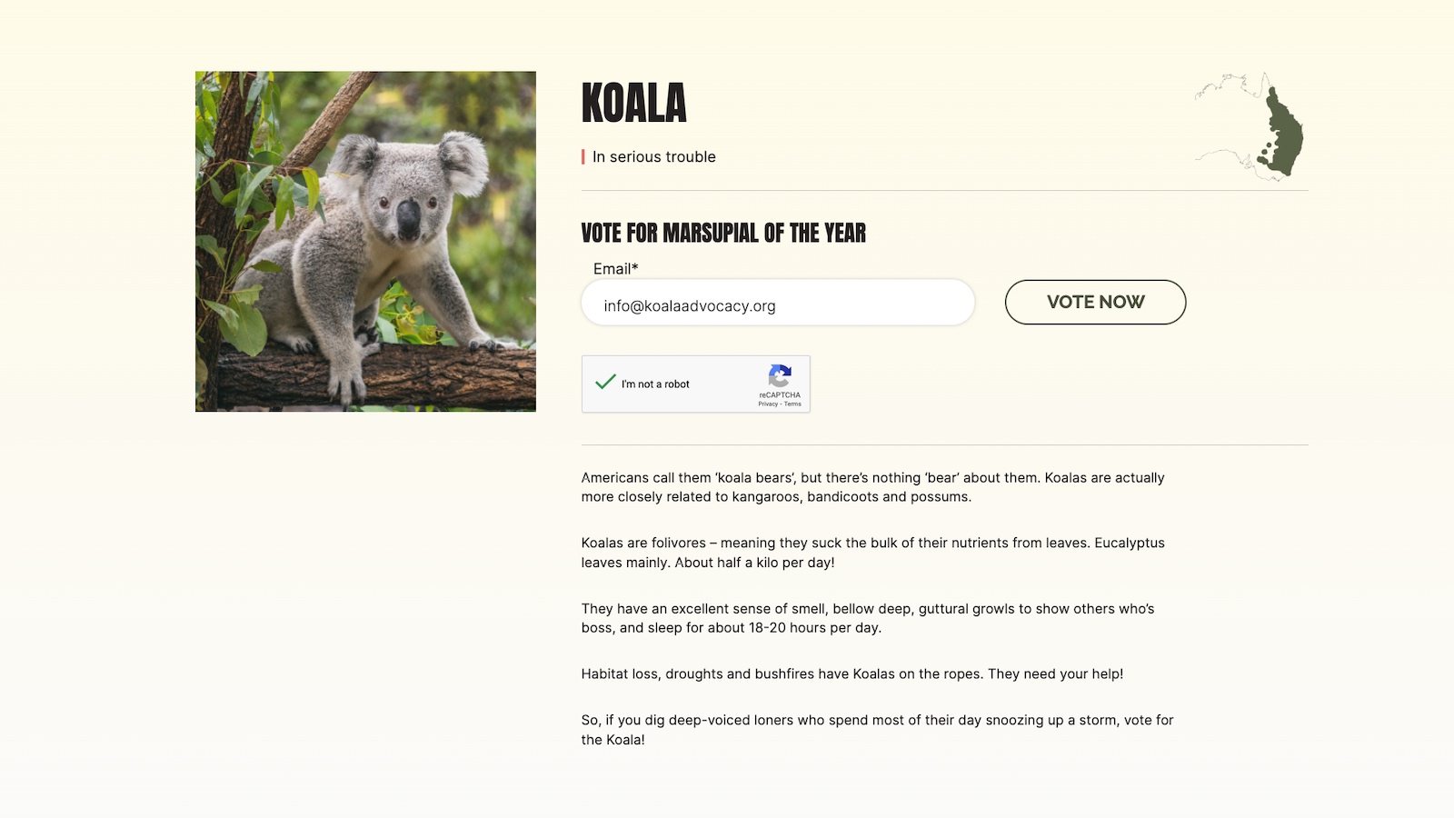 Vote for Marsupial of the Year